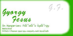 gyorgy fesus business card